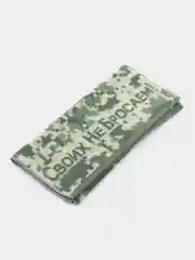 Зелёный хаки полотенце махровое банное ручное лицевое 70х140 и 50x90, "Своих не бросаем", "Пули Звезда"