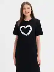 Хром платье-футболка Oversize с принтом, длинное
