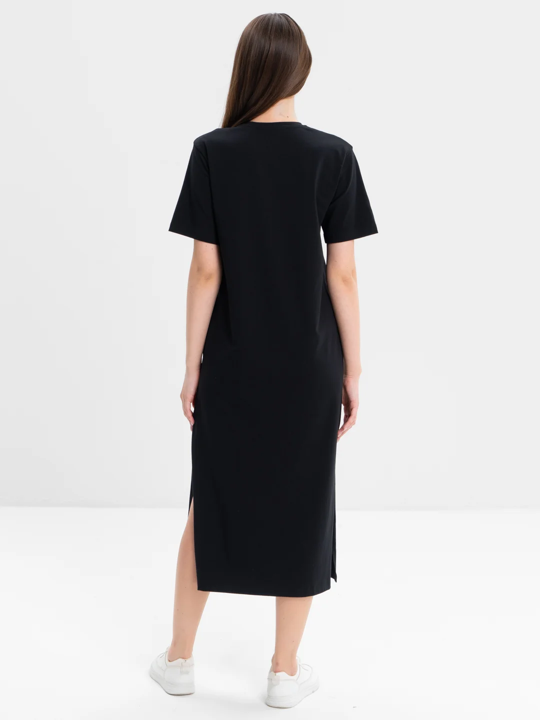 Хром платье-футболка Oversize с принтом, длинное