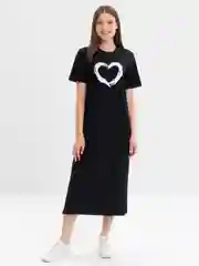 Хром платье-футболка Oversize с принтом, длинное