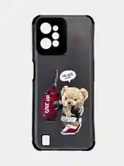 Хром чехол Realme C31 / Реалми С31, силиконовый, под кожу, с рисунком