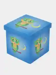 Лазурный пуф-ящик для хранения игрушек, складной