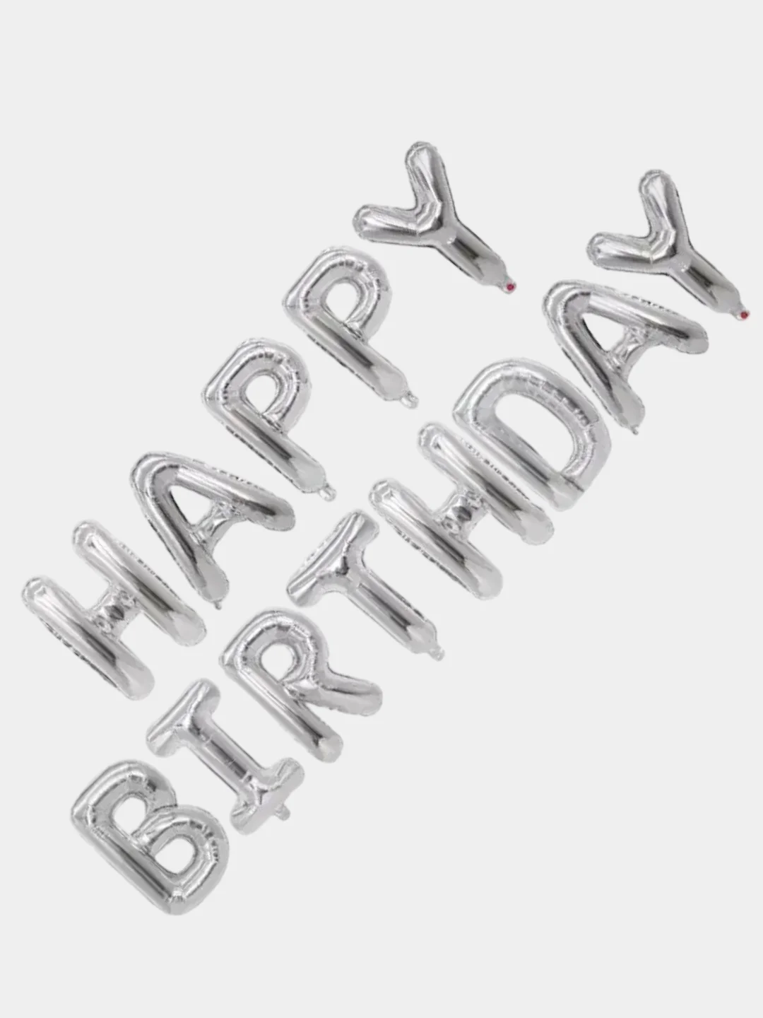 Пудровый гирлянда-растяжка из воздушных шаров "С днем рождения" / "Happy Birthday", на праздник