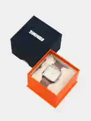Серебряный женские наручные часы Skmei 1555 в подарочной упаковке