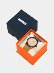 Песочный хаки мужские наручные часы Skmei 1601S(PU) в подарочной упаковке
