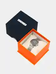 Серебряный женские наручные часы Skmei 1595 в подарочной упаковке