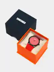 Красный мужские наручные часы Skmei 1601S(PU) в подарочной упаковке