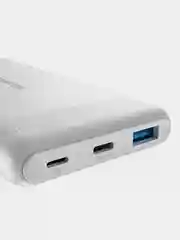 Белый компактный внешний аккумулятор Canyon PB-109, QuickCharge 3.0 + PD 18W, 10000 мАч