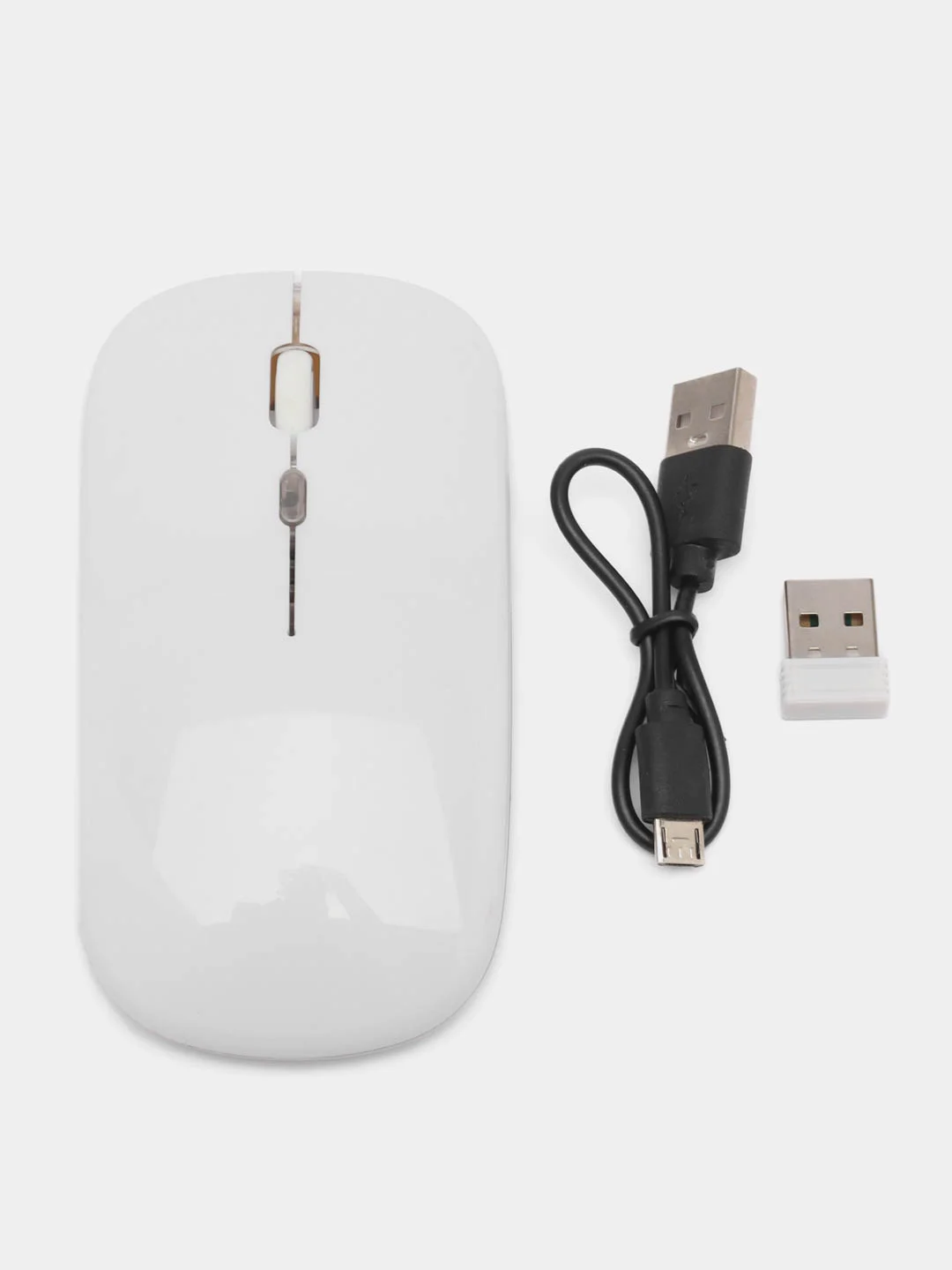 Белый компьютерная мышь беспроводная бесшумная оптическая Bluetooth+2.4G