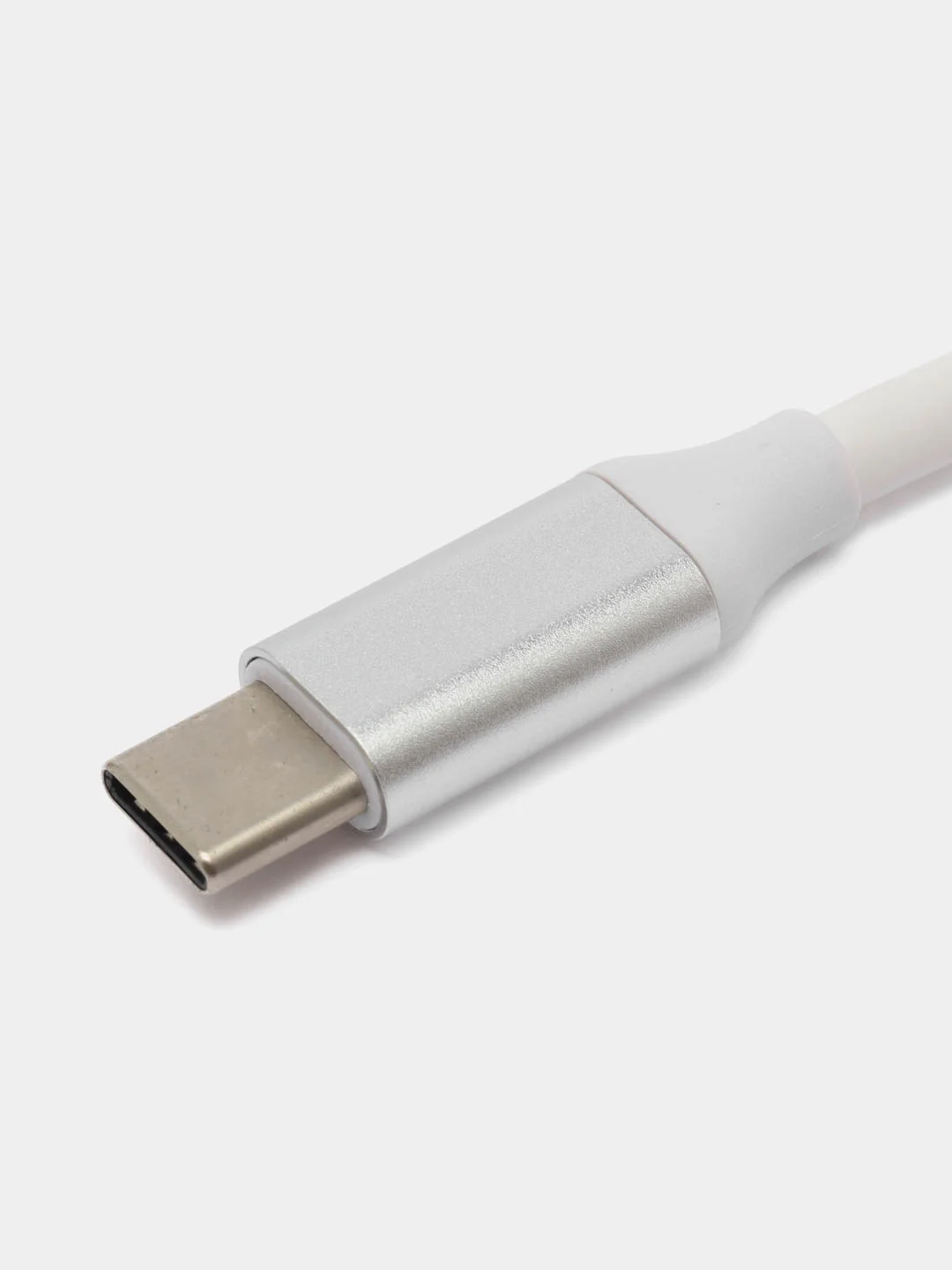 Серебряный отг адаптер HUB, переходник Type-C для MacBook HDMI + USB 3.0 + PD хаб