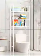 Белый стеллаж для ванной комнаты