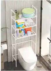 Белый стеллаж для ванной комнаты