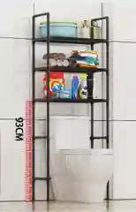 Черный стеллаж для ванной комнаты