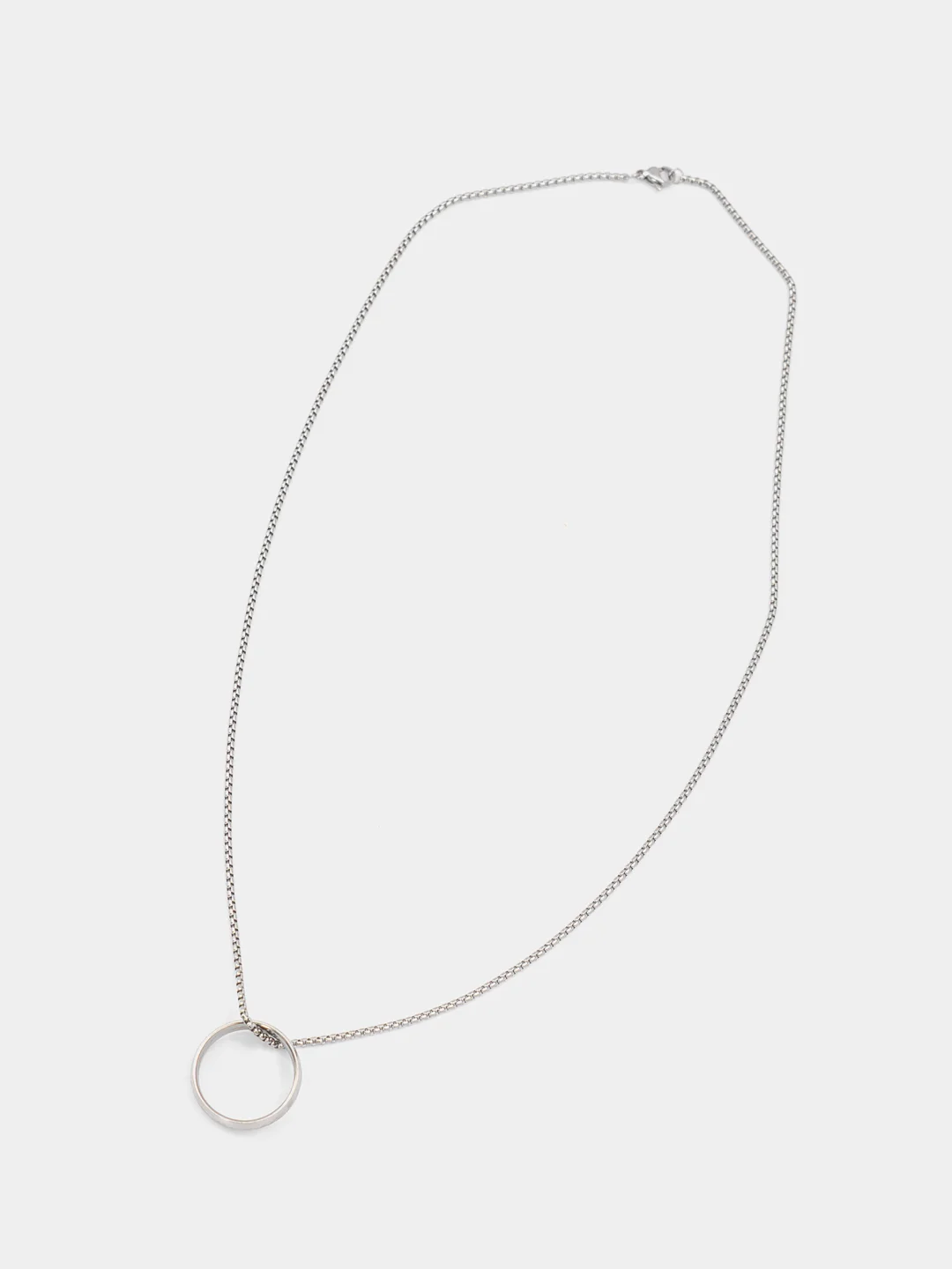 Серебряный цепочка с кольцом