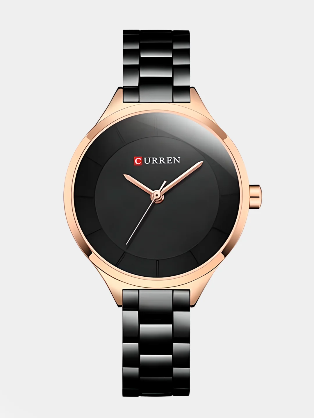 Черный женские наручные часы Curren 9015 в подарочной упаковке