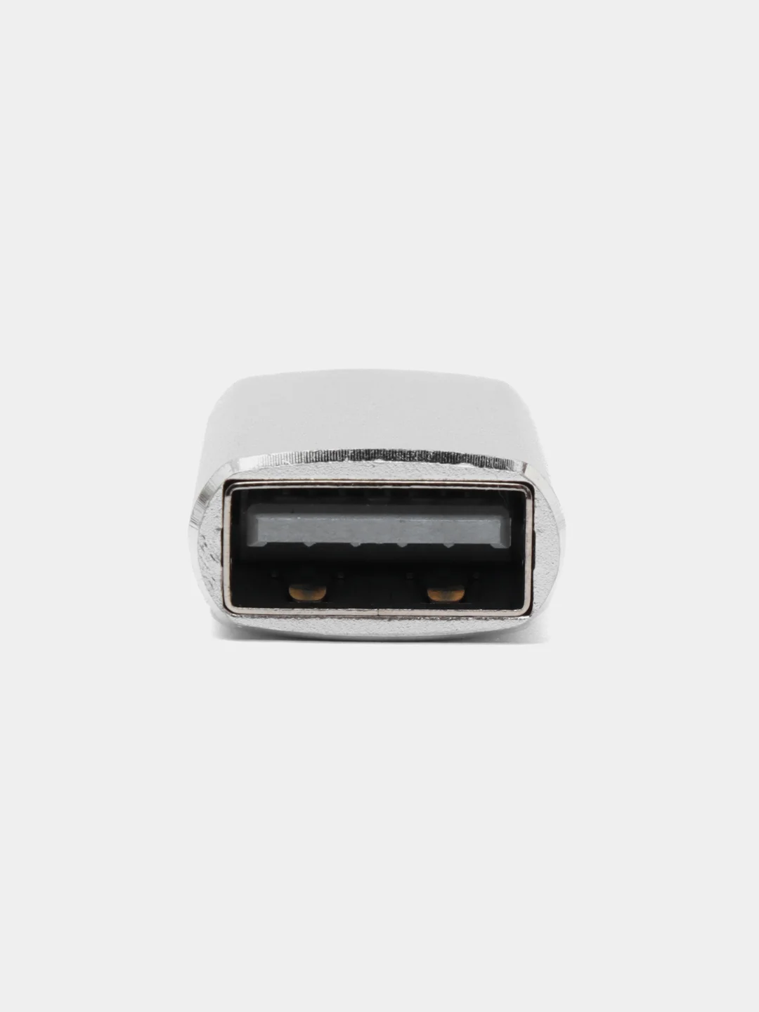 Серебряный адаптер переходник с USB Lightning для iPhone