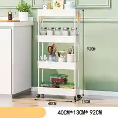 Стеллаж для хранения/Этажерка на колёсиках 4 яруса 40х13х92 см