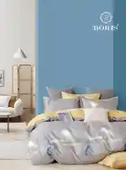 Серебряный двухспальное постельное белье на резинке