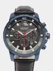 Синий мужские наручные часы Megir ML2068 с хронографом, в подарочной упаковке