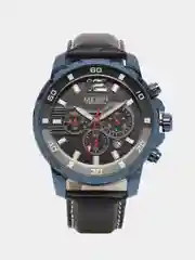 Черный мужские наручные часы Megir ML2068 с хронографом, в подарочной упаковке