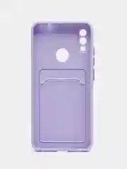 Сиреневый силиконовый чехол для Xiaomi Redmi Note 7 (Сяоми Нот 7), с карманом для карт