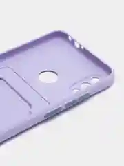 Сиреневый силиконовый чехол для Xiaomi Redmi Note 7 (Сяоми Нот 7), с карманом для карт