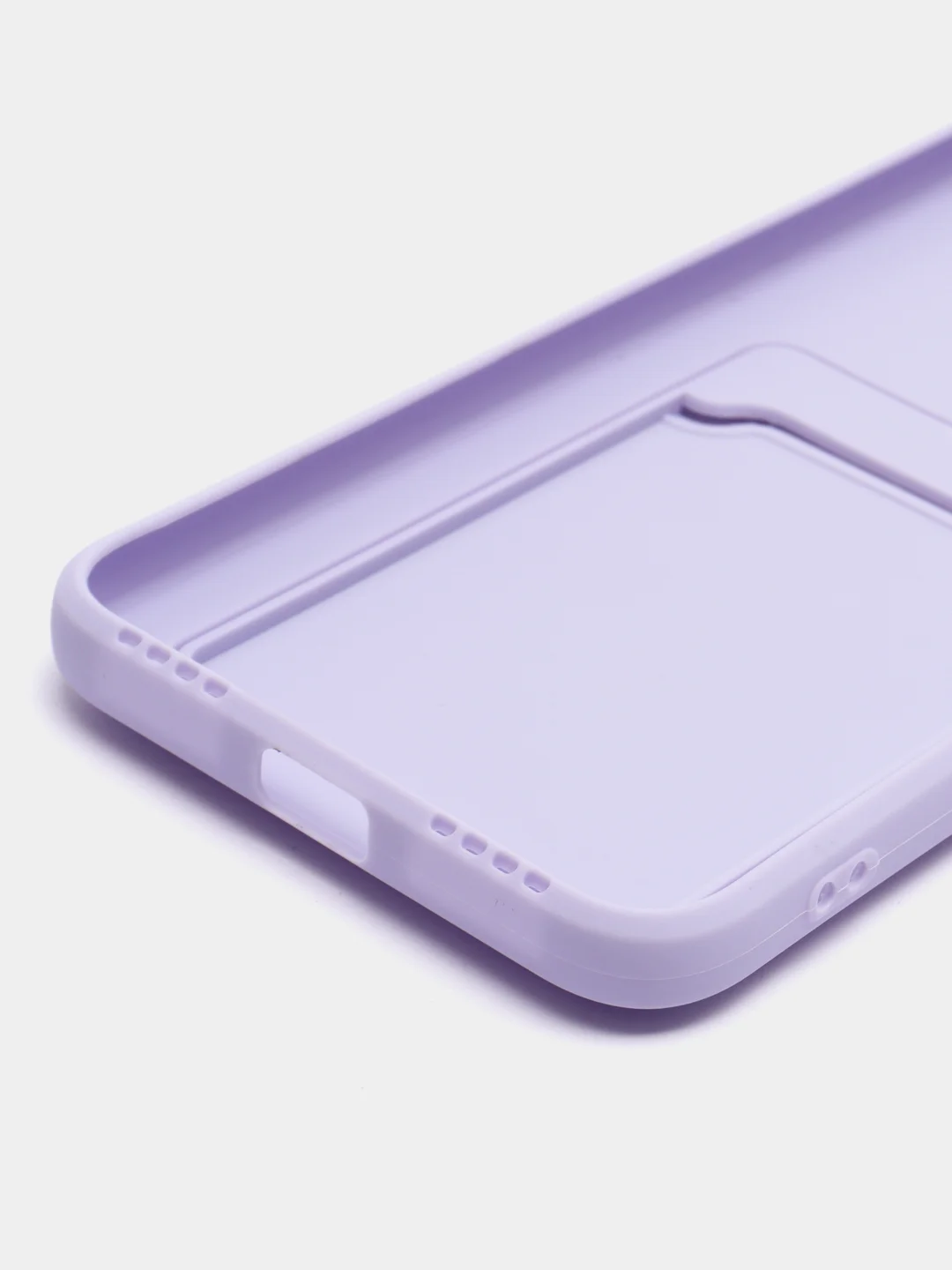 Сиреневый силиконовый чехол для Xiaomi Redmi Note 7 (Сяоми Нот 7), с карманом для карт