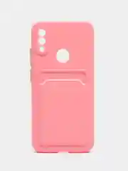 Розовый силиконовый чехол для Xiaomi Redmi Note 7 (Сяоми Нот 7), с карманом для карт