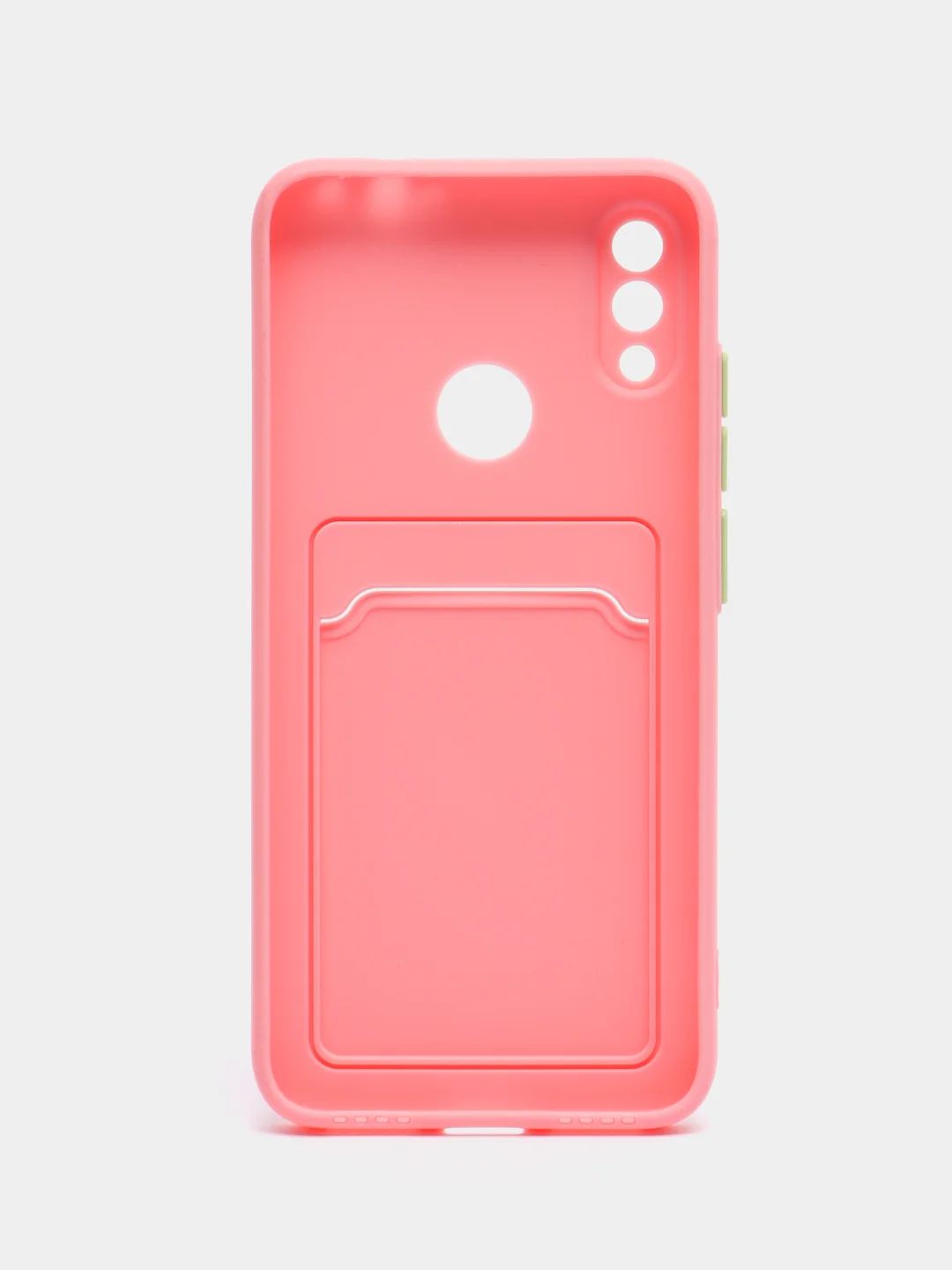 Розовый силиконовый чехол для Xiaomi Redmi Note 7 (Сяоми Нот 7), с карманом для карт