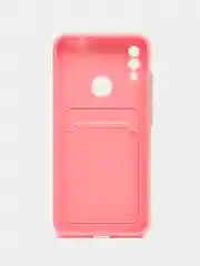Розовый силиконовый чехол для Xiaomi Redmi Note 7 (Сяоми Нот 7), с карманом для карт