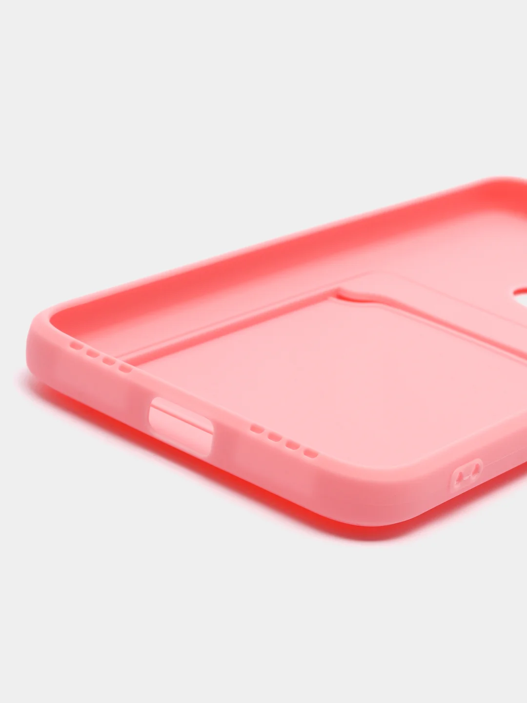 Розовый силиконовый чехол для Xiaomi Redmi Note 7 (Сяоми Нот 7), с карманом для карт