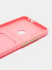 Розовый силиконовый чехол для Xiaomi Redmi Note 7 (Сяоми Нот 7), с карманом для карт