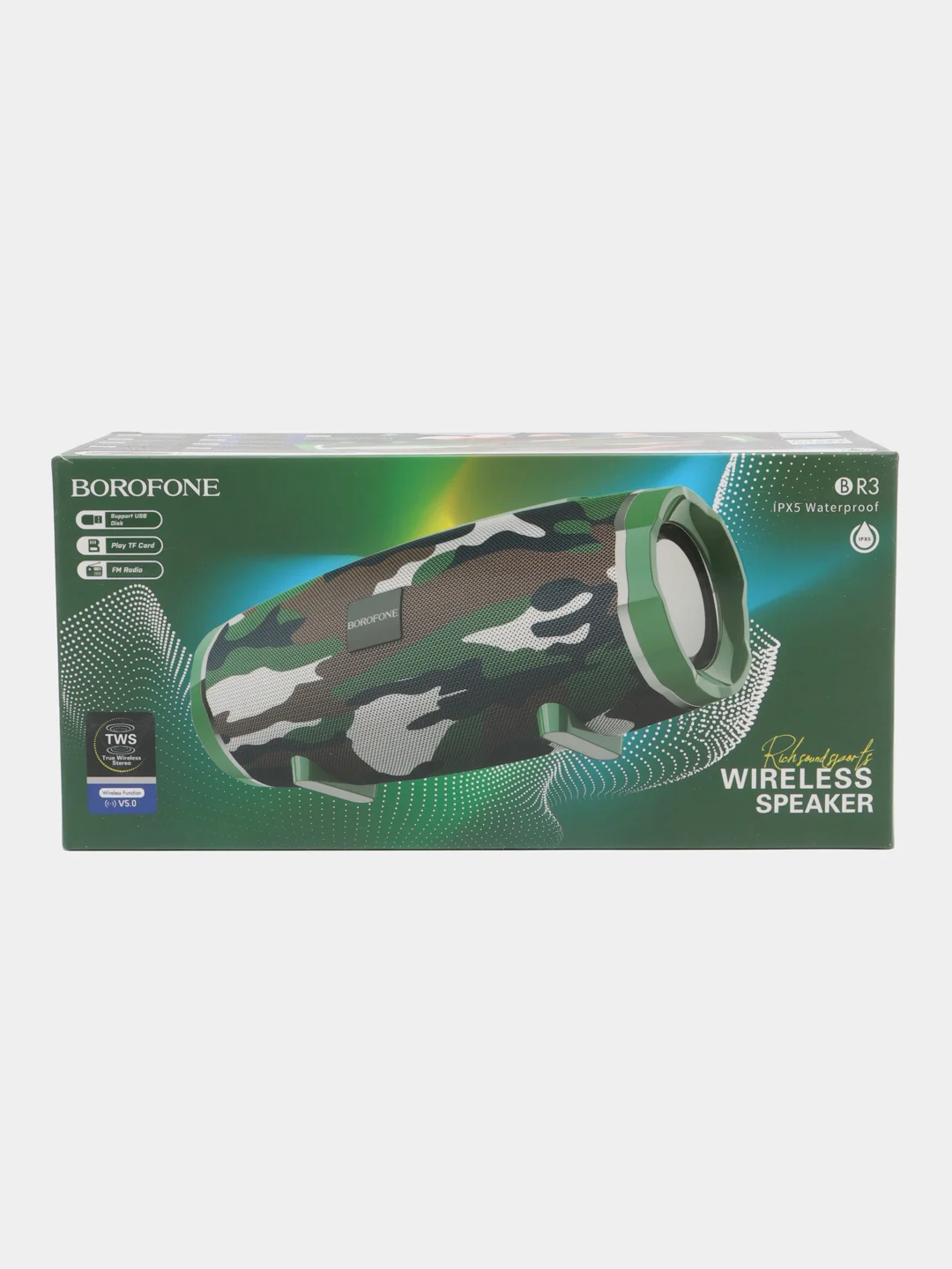 Зелёный хаки портативная колонка Borofone BR3 Rich Sound Bluetooth