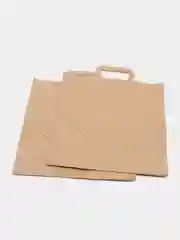 Крафт-пакет / крафт-пакет бумажный с плоскими ручками / пакет бумажный / пакет