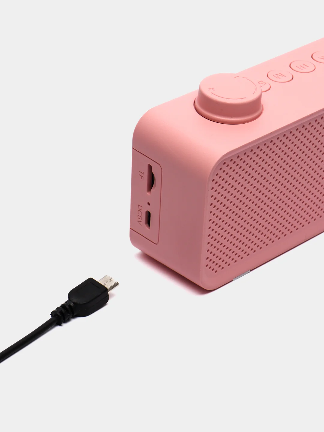 Розовый беспроводная Bluetooth колонка 2 в 1 часы - будильник настольные