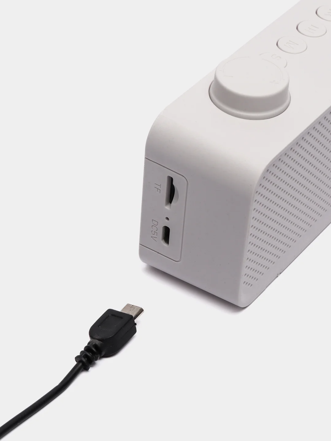 Белый беспроводная Bluetooth колонка 2 в 1 часы - будильник настольные