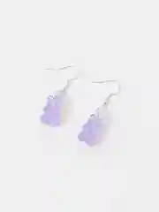 Серьги мишки фиолетовые с блестками