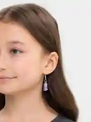 Серьги мишки фиолетовые с блестками