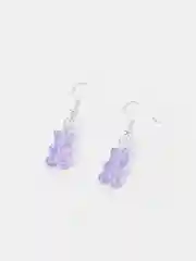 Серьги мишки фиолетовые с блестками
