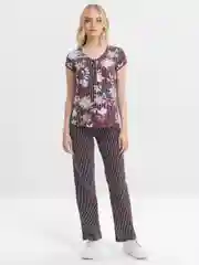 Коричневый трикотажный женский комплект,футболка и брюки,хлопок 100% Onstyle