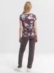 Коричневый трикотажный женский комплект,футболка и брюки,хлопок 100% Onstyle