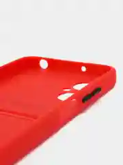 Красный силиконовый чехол Xiaomi Poco M5 4G 2022, Poco M4 5G (Поко М4 5Г, М5 4Г 2022), с карманом для карт, прозрачный