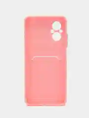 Розовый силиконовый чехол Xiaomi Poco M5 4G 2022, Poco M4 5G (Поко М4 5Г, М5 4Г 2022), с карманом для карт, прозрачный