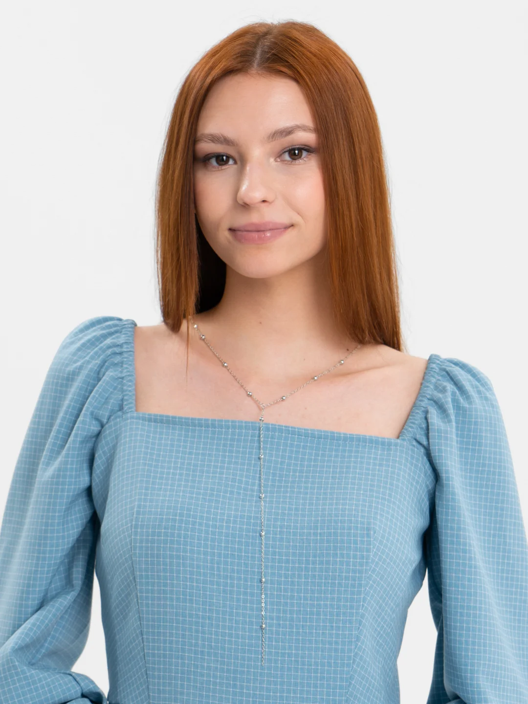 Серебряный цепочка-чокер на шею, с кружочками, 2 цвета