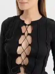 Белый топ женский, с завязками