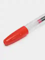 Ручка шариковая, 0.7 мм, прозрачный корпус, стержень красный