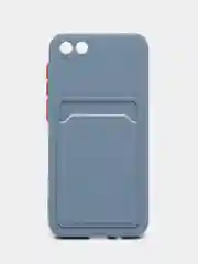 Синий меланж силиконовый чехол для Honor 7A / 7А Prime / Хонор 7S / Huawei Y5 2018 / Y5 Lite, с карманом для карт, прозрачный