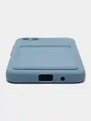 Синий меланж силиконовый чехол для Honor 7A / 7А Prime / Хонор 7S / Huawei Y5 2018 / Y5 Lite, с карманом для карт, прозрачный