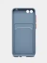 Синий меланж силиконовый чехол для Honor 7A / 7А Prime / Хонор 7S / Huawei Y5 2018 / Y5 Lite, с карманом для карт, прозрачный
