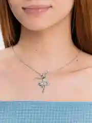 Серебряный цепочка на шею "Балерина", 45+5 см